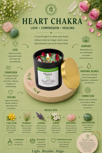 Heart Chakra Soy Candle | Ylang-Ylang & Lavender | Non-Toxic